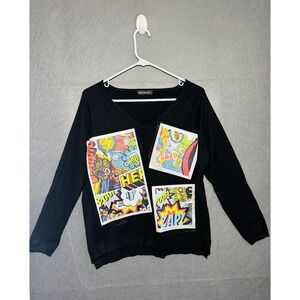 New Collection Sweaters Women's Black Streetwear Super Women Graphic
